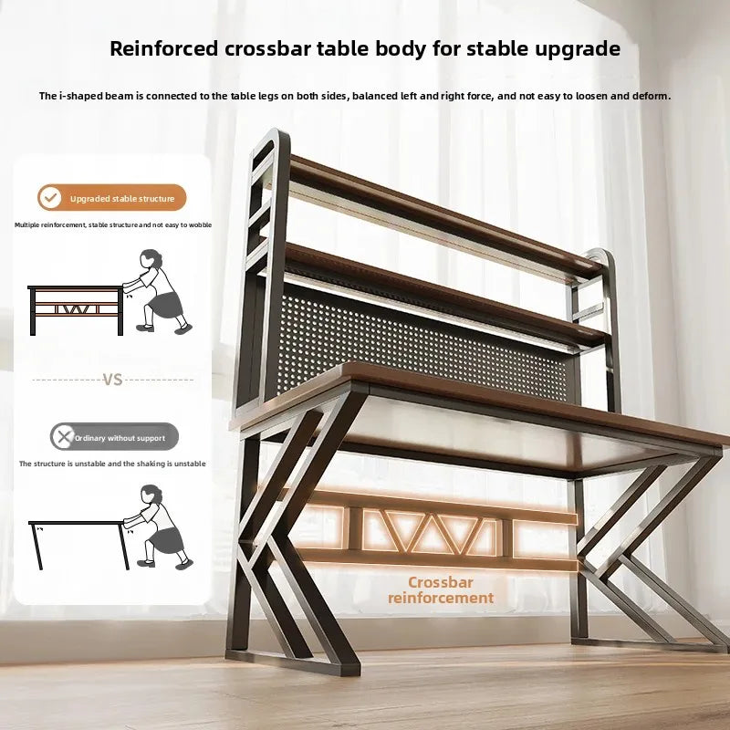 Ergonomic Gaming Desk with Built-in Bookshelf, Cable Management System | Compact Computer Desk for Small Spaces, Bedroom, Home