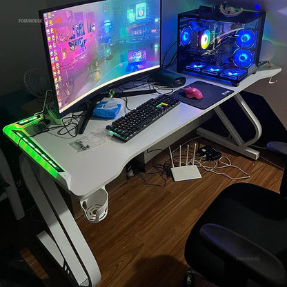 Minimalist Carbon Fiber Computer Desks for Bedroom Single Desktop Gaming Desk Nordic Office Furniture Home Study Reading Desk H - Kimlud