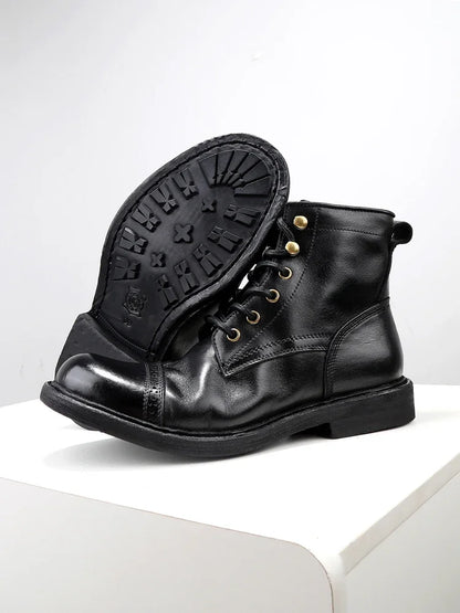 High End Handmade Goodyear-Retro Washed Men's Boots Casual Workwear Launched