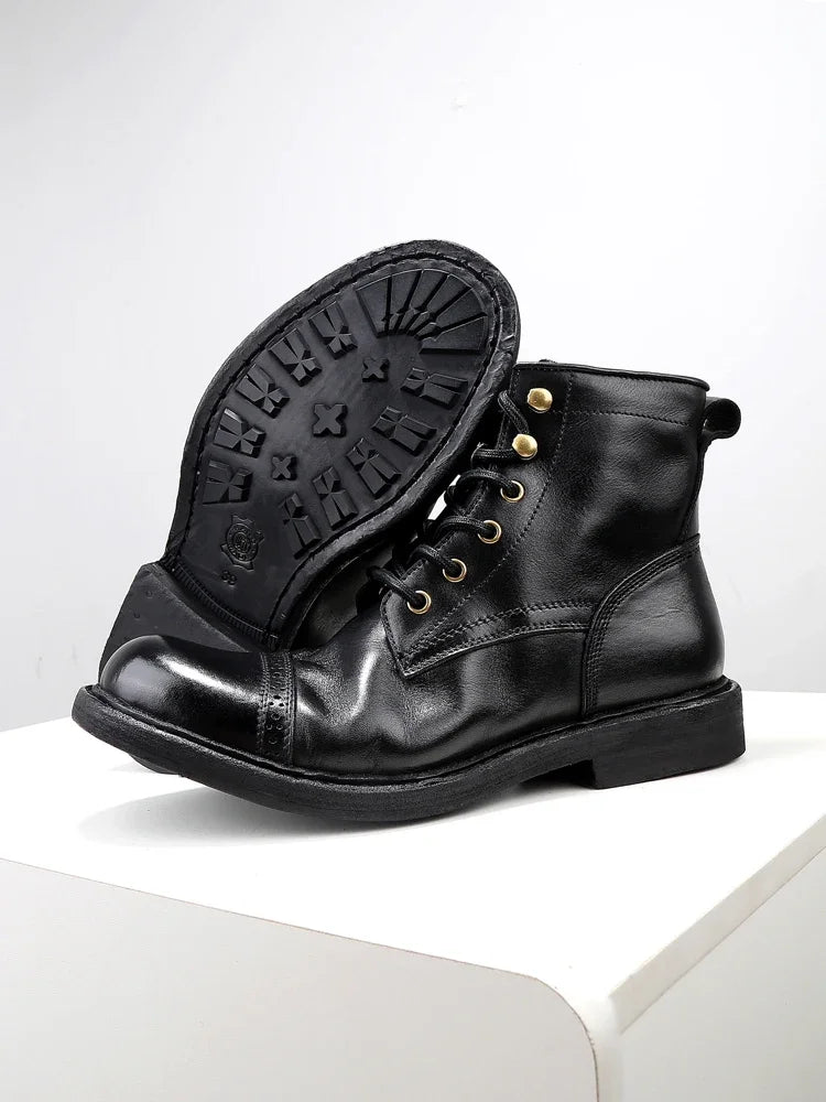 High End Handmade Goodyear-Retro Washed Men's Boots Casual Workwear Launched