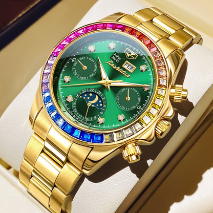 Black Water Ghost Swiss Certified Genuine Brand Watch Men Automatic Mechanical Watch Multi-Function Sun and Moon Phase Luminous Top Ten