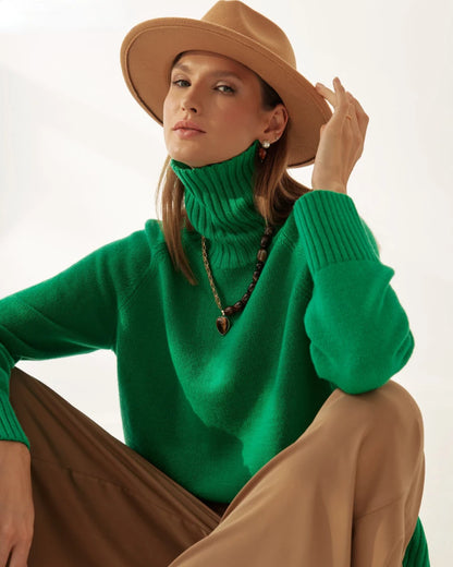 Blubelle  Women Turtleneck Sweater Autumn Thick Warm Pullover Tops NEW Winter Oversized Casual Loose Knitted Jumper Female pull