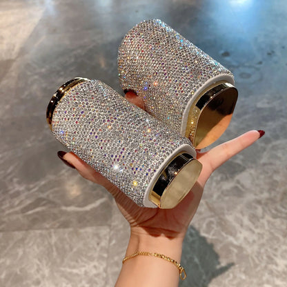 All Diamond Toothbrush Box Luxury Portable Toiletries Storage Case Makeup Brush Holder Bling for Traveling Bathroom Organizer