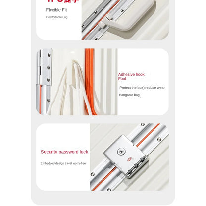 Aluminum Framed Front Open Suitcase Carry-on Bag Wide Handle Luggage Multifunctional 20/28-inch Impact Resistant Travel Bag