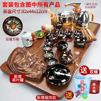 Luxury Rectangle Tea Tray Hospitality Ceremony Serving Accessories Drainage Tea Tray Chinese Kung Fu Bandejas Home...