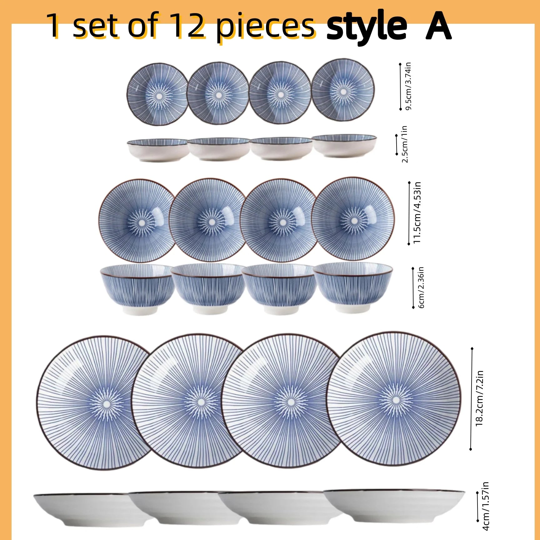 Japanese - style blue and white hand - painted 4.5 - inch ceramic bowl, retro - style rice bowl for home use. | Kimlud...