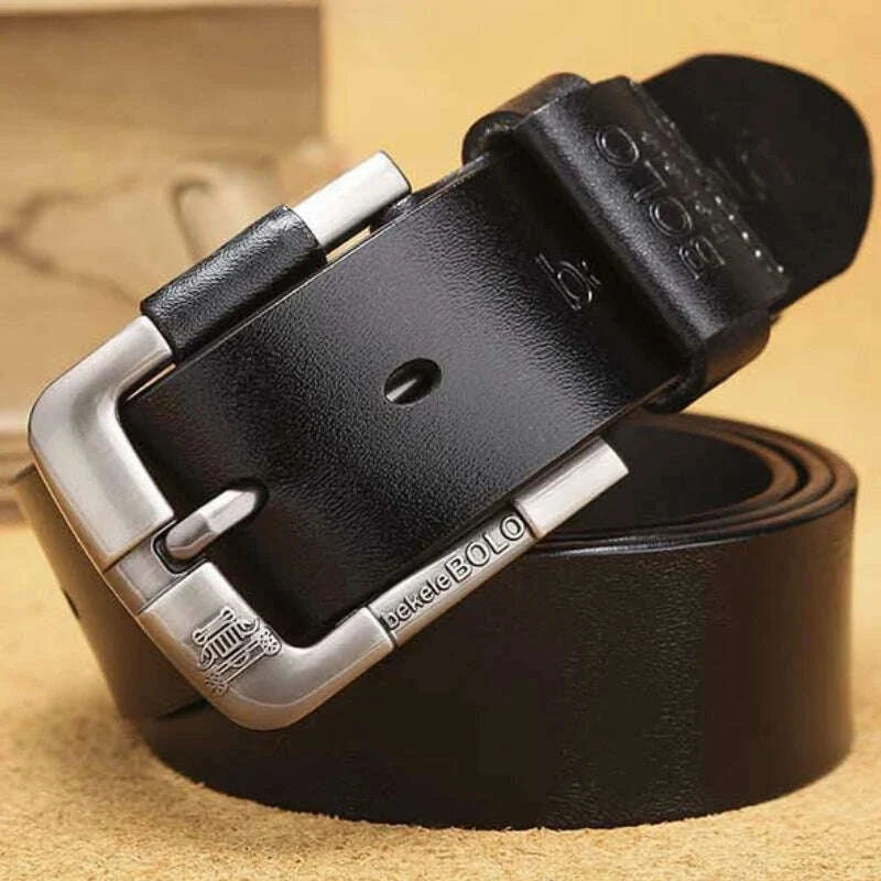Men's Belt New Fashionable Men's Luxury Designer Belt 3.8cm Cowhide Belt Pin Buckle Men's Genuine Leather Belt 105-125cm
