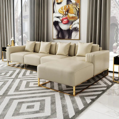 A Modern Design Corner Leather Couch Living Room Sofas Set Modular Home Furniture Sectional L Shaped Luxury Sofa |...