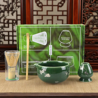 2pc/4pcs/5pcs Matcha Whisk Set - Matcha Bowl and Bamboo Matcha Whisk, Tea Strainer, Scoop, Spoon, Sifter, Whisk Holder