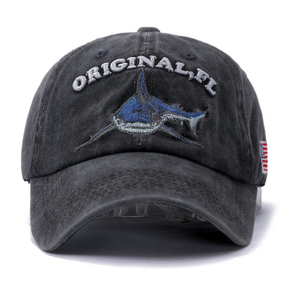 2025 New High Quality Wash Cotton America Flag Shark Men's Baseball Cap Women Snapback Hats For Men Bone Hip Hop  Dad Hat Gorras