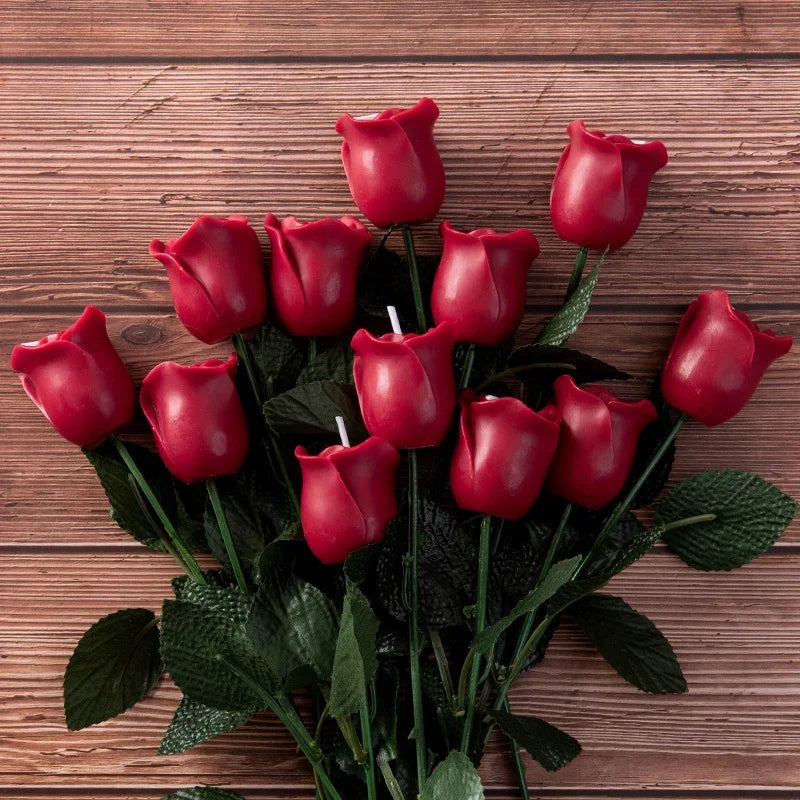 Rosette Scented Candles, Simulated Flower Home Wedding Party Decorations, Desktop Perfume Accessories, Holiday Birthday Gifts