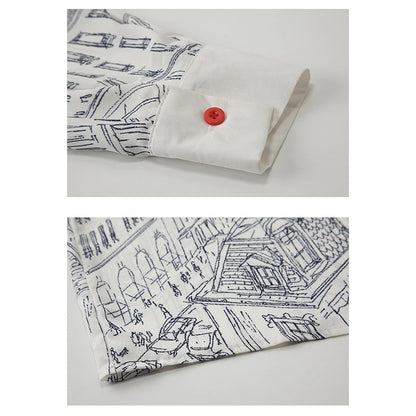 Women Shirt and Blouse Y2k Vintage Korean Style Harajuku Casual Elegant Chic Fashion Loose Long Sleeve Print Polo Shirt Top 2023