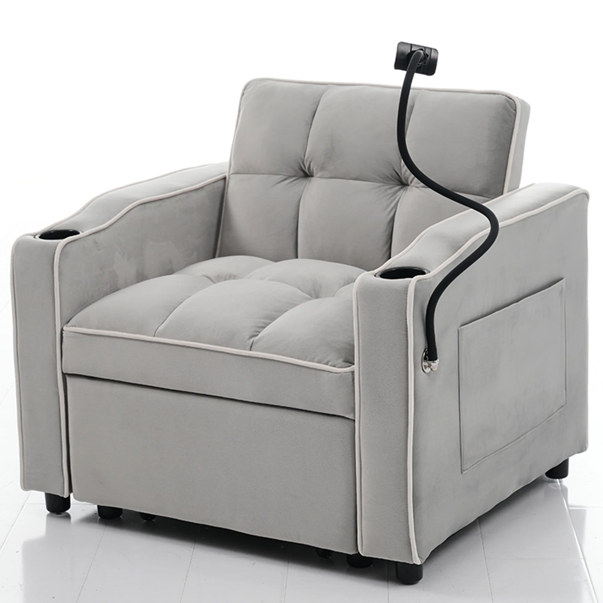 3-in-1 single-bed sofa - with beverage rack and phone holder, 83*167*76 cm sofa recliner, recliner, armchair, - Kimlud