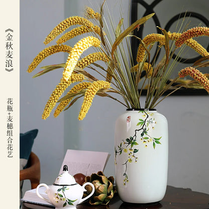 Chinese ceramic vase ornament, living room entrance floral art, home hydroponics creative simple round housewarming gift flower