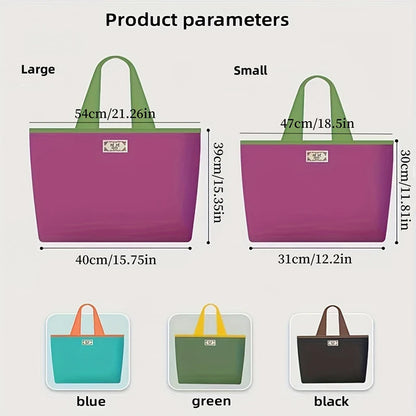 1-Pack Reusable Shopping Bag, Large Capacity Foldable Drawstring Eco-friendly Storage Bag, Casual Shopping Shoulder Bag