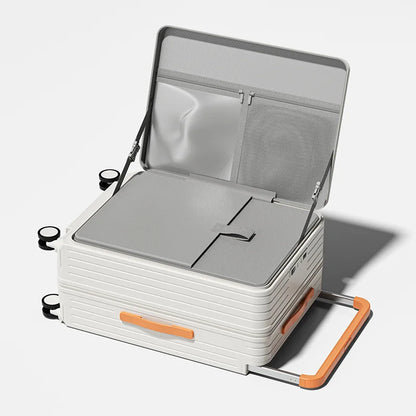 Front Opening Multi-Functional Suitcase Business Wide Trolley Luggage ABS+PC Large-capacity Password Box Travel Trolley Case