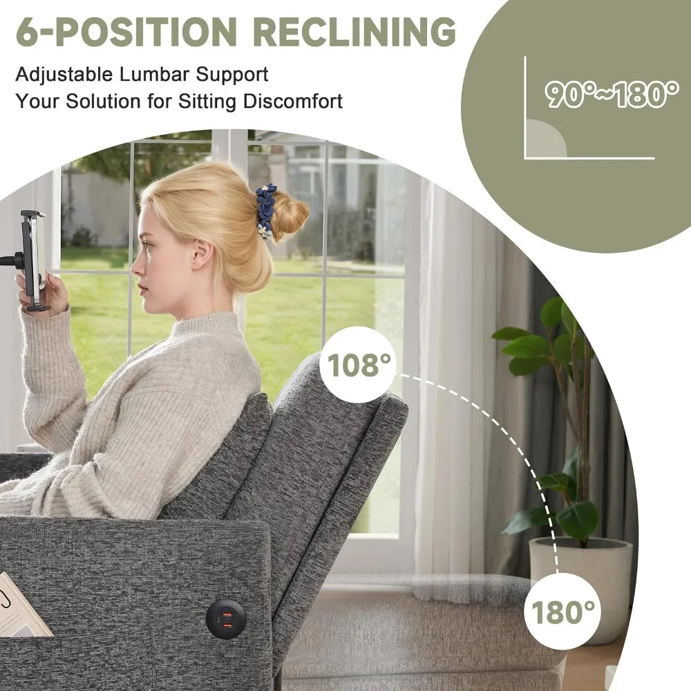 3-in-1 Convertible Sleeper Sofa Bed with USB/Type-C Ports, Adjustable Backrest, Dark Grey - Kimlud