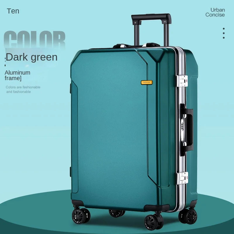 20/24/28 inches Suitcase Luggage Aluminum Frame Trolley Case Universal Wheel Boarding Suitcases New Password Lock Business Trip
