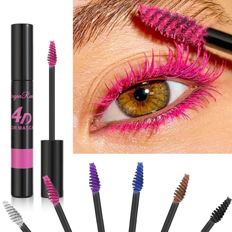 Colored Mascara Makeup 4D Silky Natural Long Eyelashes Mascara Waterproof Long-lasting Extension Thick Lasting Curling Mascara