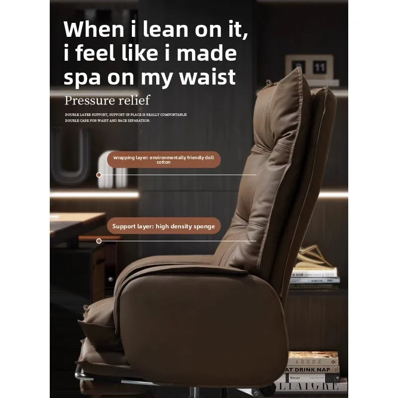 Boss chair, comfortable for home use, sedentary office chair, business sofa, study seat, reclining option | Kimlud...