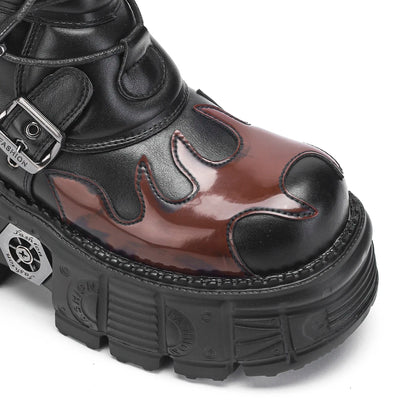 Personalized Short Boots Motorcycle Boots Heavy Metal Versatile Mid-Calf Women's Rock Dark Cyberpunk