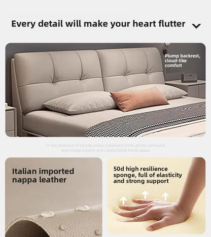 Soft package master bedroom, high-end and atmospheric storage with storage drawers, modern, simple and convenient double bed