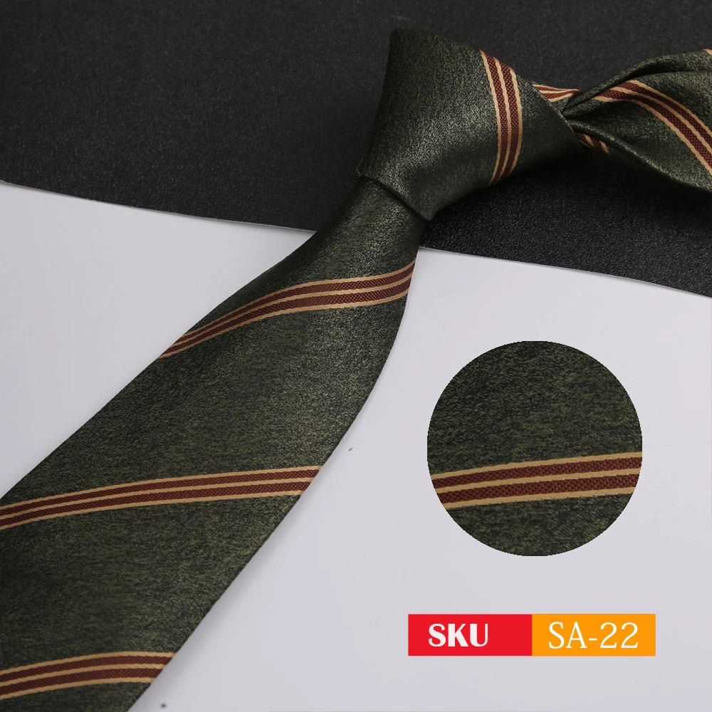Luxury 8CM Mens Ties Necktie Solid Twill Stripes Plaids Ties For Man Groom Neck Tie For Business Party