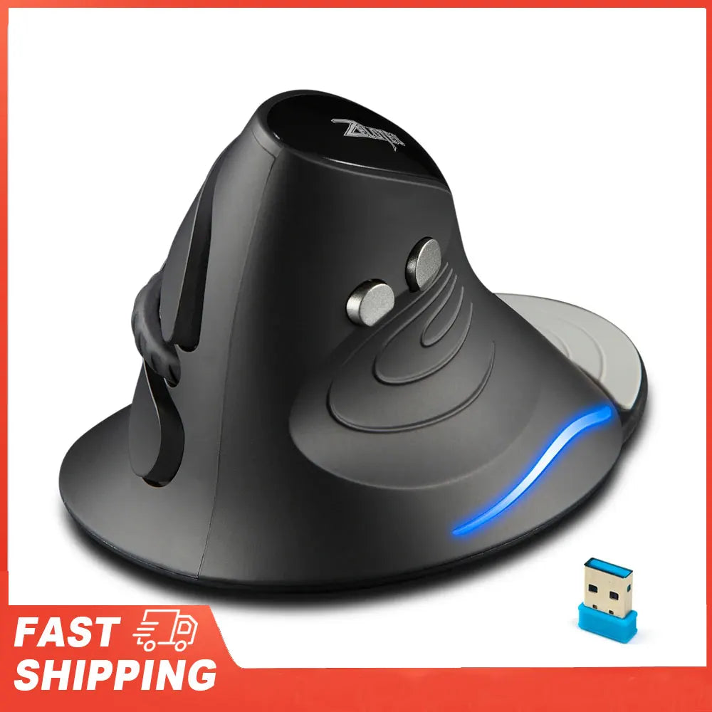 ZELOTES F-17 6 Keys Ergonomic Optical Mice Vertical Mouse 2.4GHz Wireless Gaming Mouse with 3 Adjustable DPI for PC Laptop