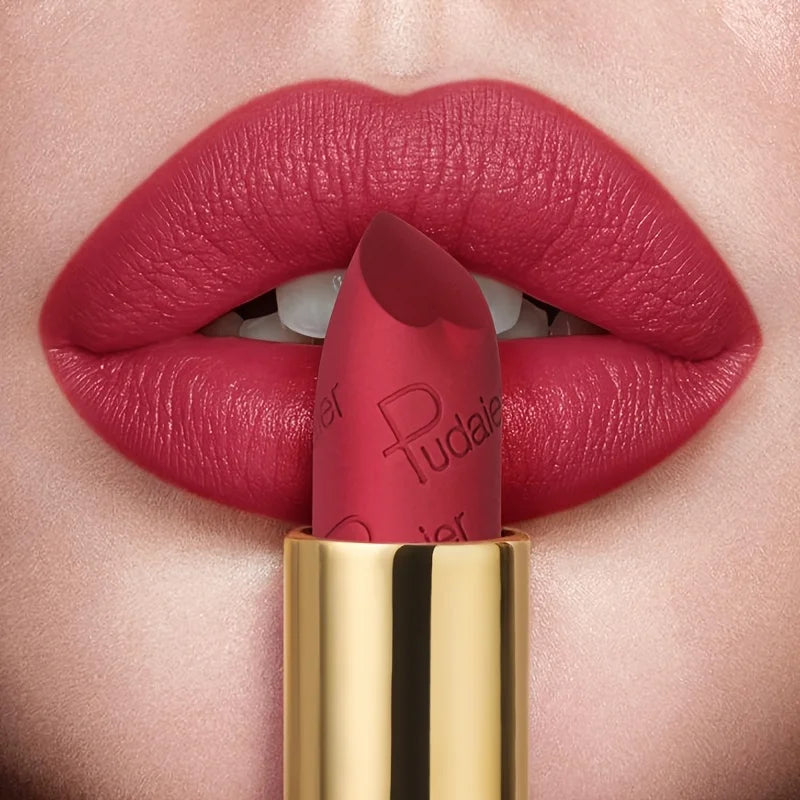 Matte velvet mist lipstick, waterproof and sweat-proof with easy color application, portable lip gloss perfect makeup look