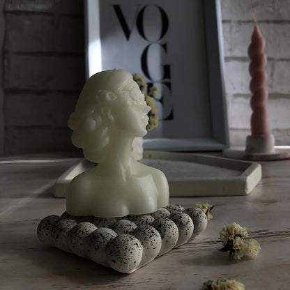 3D Candle Silicone Mold Closed Eye Girl Cover Eyes Girl Mold DIY Plaster Statue Mold Aromatherapy Candle Lamp Candlesticks