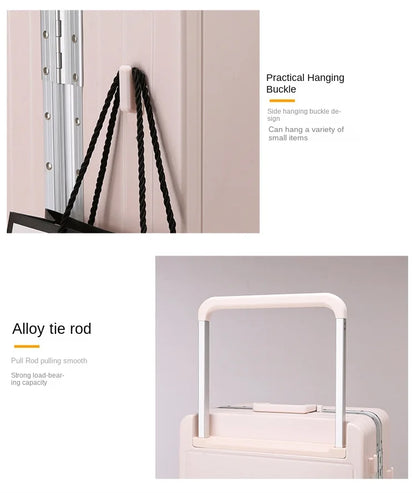 Travel Suitcase Aluminium Frame Wide Trolley Luggage Female Large Capacity Mute Universal Wheel Password Box Carry on...