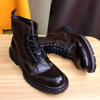 Goodyear Pure Handmade Horse Leather Boots for Men and Women, Custom Lace-up, Warm and Comfortable, High-end