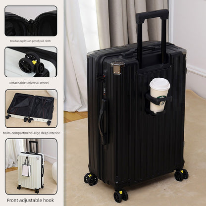 Japanese Import Luggage Women's New Arrival Multi-Functional Hook Boarding Bag Universal Wheel 24 Pull Rod Men's Password Suitcase