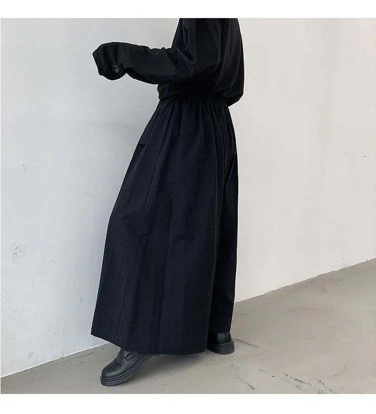 Men Hakama Harajuku Kimono Samurai Pants Men Casual Wide Pants Men Chinese Style Hanfu Tang Trousers Male Kendo Uniforms