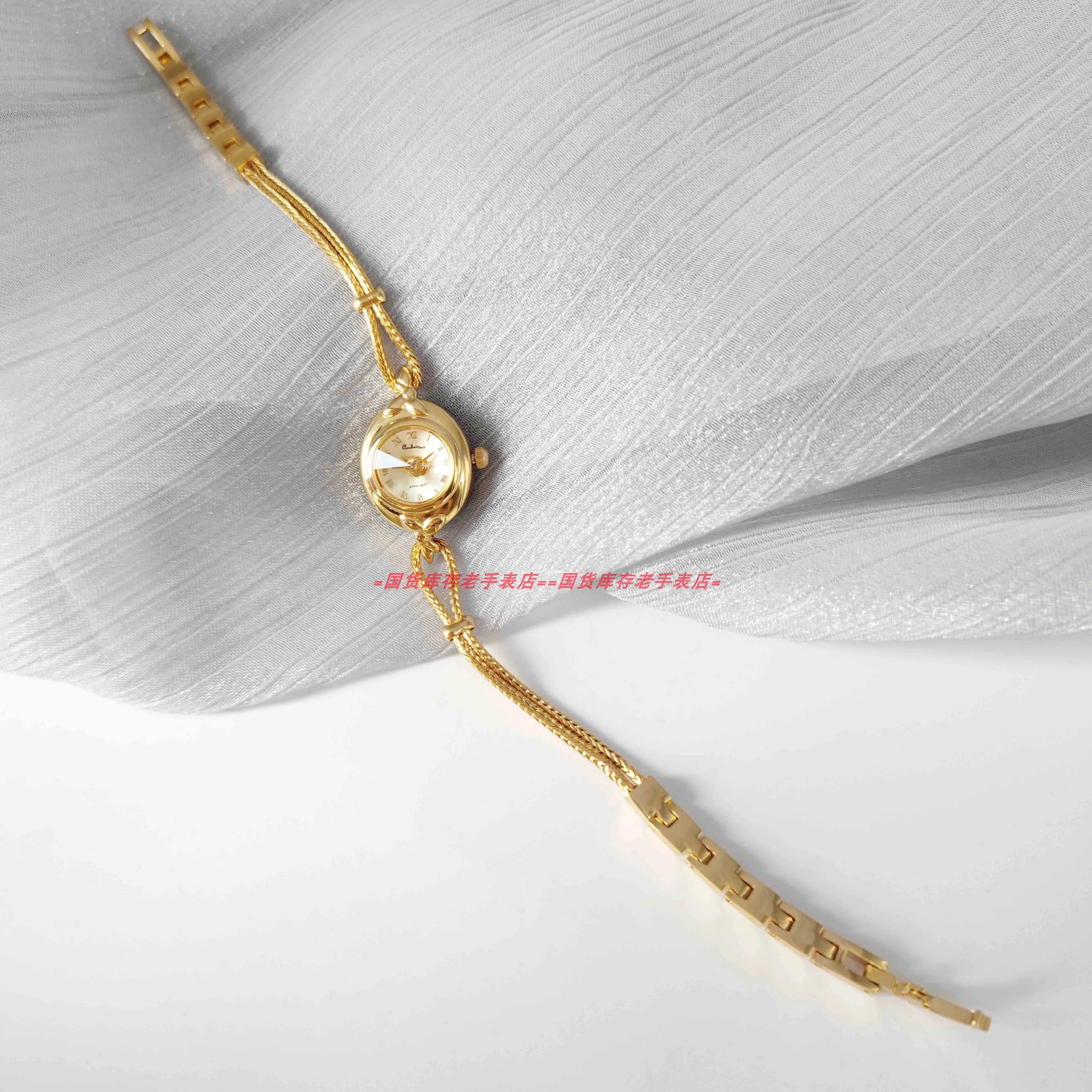 High quality 24K gold no fade brass band women watches diamond small dial square fashion luxury wristwatch for lady retro