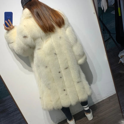 GO BALLISTIC YA Ladies Natural Fur Coat Long 100% Natural Fur Winter Clothing