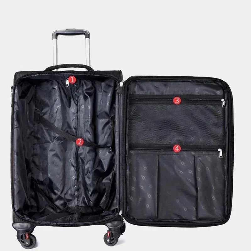 TRAVEL TALE 20"24"28"32" Inch Expandable Oxford Waterproof Travel Suitcase Soft Large Trolley Rolling Luggage Bag On Wheels