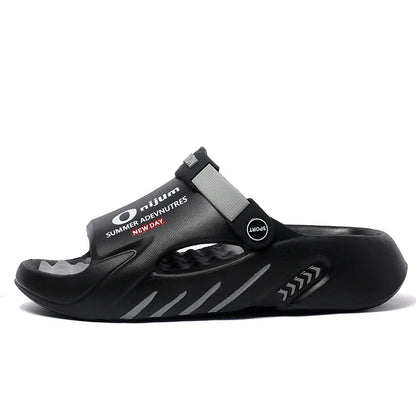 Comwarm New Men Massage Slippers Slides Indoor Outdoor Sandals Beach Casual Shoes Comfortable Sole Men's Slippers Big Size 38-47