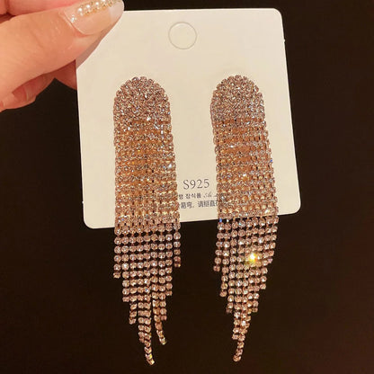 2PC Women's Fashion Copper Claw Chain Long Tassel Earrings Outdoor Travel Carnival Banquet Party Holiday Dressing Gift-233