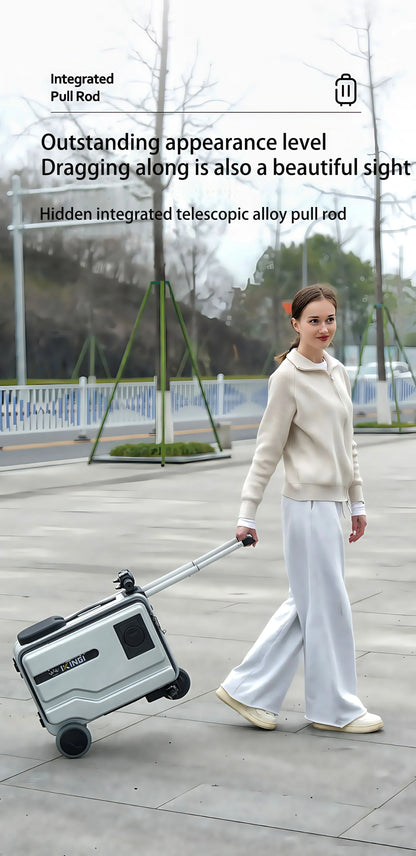 Deluxe Electric Scooter Luggage Children's Cabin Portable Smart Luggage Comfortable Seat Silver Trolley Multipurpose Bag...