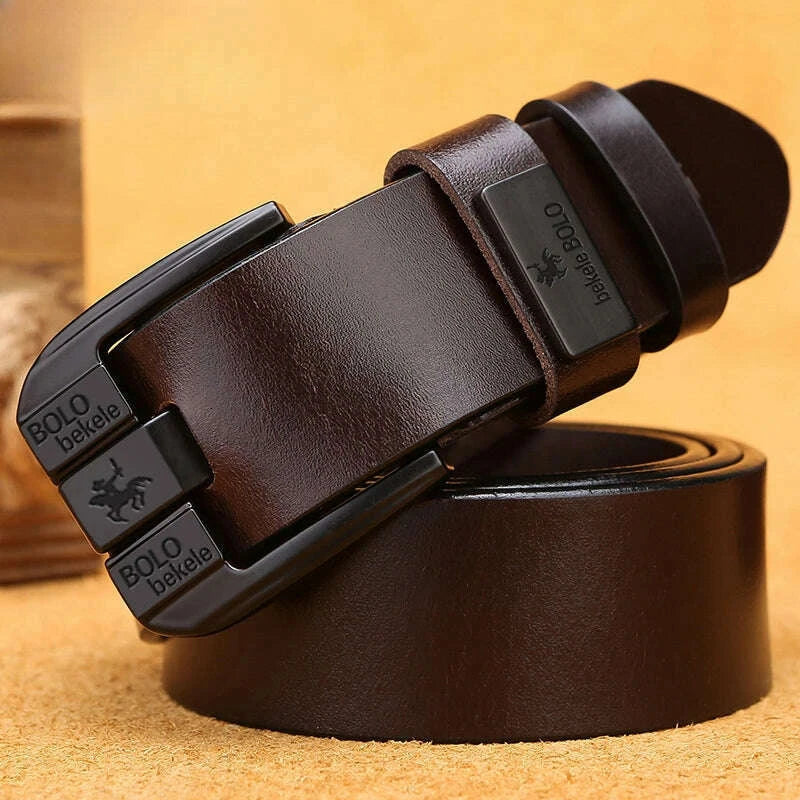 100% Real Genuine Leather Belt for Men Luxury Brand Designer High Quality Alloy Pin Buckle Belts for Jeans Business 2023 Cowskin