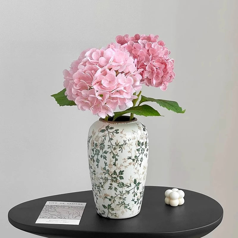 New Chinese ceramic vase dried flower water flower arrangement retro living room entrance decoration ornament small and fresh