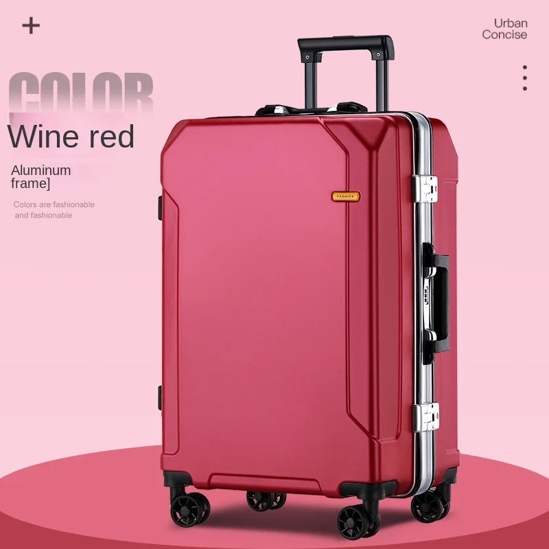 20/24/28 inches Suitcase Luggage Aluminum Frame Trolley Case Universal Wheel Boarding Suitcases New Password Lock Business Trip