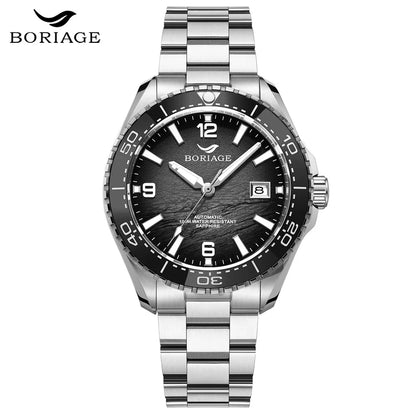 BORIAGE NH35 Automatic Mechanical Watches Luxury Men's Watch Stainless Steel Water resista 100m Dive Watches Luminous Wristwatch