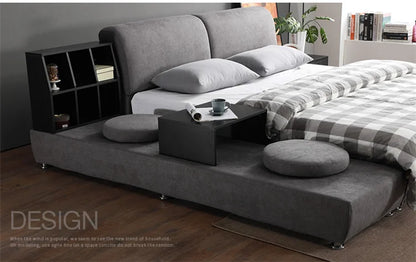 A China Manufacturer Supply Custom Full king Size Double Bed Bedroom with Storage