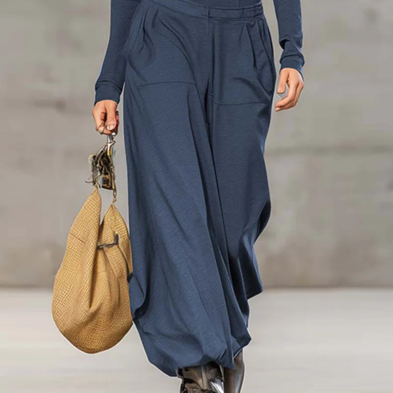 Retro Solid Zipper Hooded Top Pullover+High Waist Pants Outfit Woman Sexy Stand Collar Overalls Suit Chic Long Sleeve Autumn Set