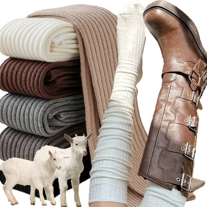 1/2pairs Women's Casual Knitted Long Socks Autumn Winter Solid Stockings Boot Calf Socks Over Knee Leggings Harajuku Lolita Sox