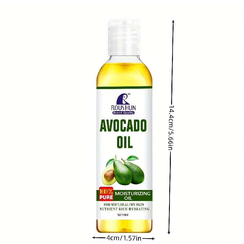 118ml Avocado Body Oil Moisturizing and Nourishing Skin Large Capacity Full Body Essential Oil for Body, Face, Hand, Lip, Eye，