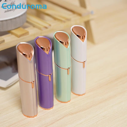 [Painless Facial Hair Remover] Conduroma Women's Painless Facial Hair Remover | Cordless, AA Battery-Powered (Not Included), Elegant Metallic Finish - for Face, Upper Lip, Chin, Bikini Line - Travel-Friendly, Sleek Design, Sm