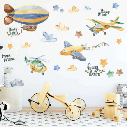 Astronaut Wall Stickers for Kids rooms Kindergarten Wall Decor Vinyl Remvable PVC Wall Decals Art Tiles Murals Home Decoration